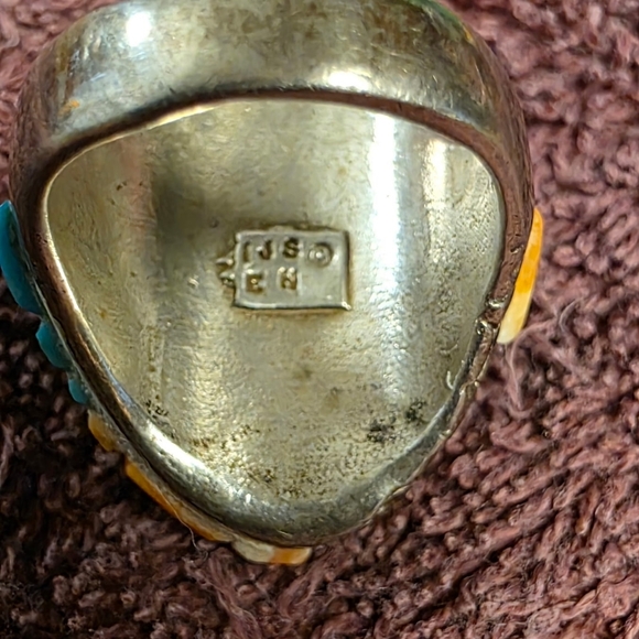 mens spiney oyster orange mens ring